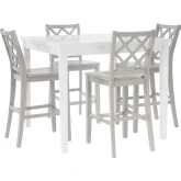 Mayfair 5 Piece Square Counter Dining Set in White & Grey Wood