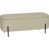 MacLaren Storage Bench in Mint Frost Green Boucle Fabric & Black Metal