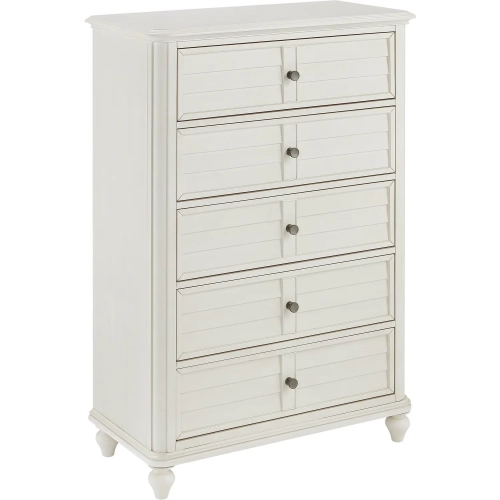 Nori Louvered Chest in Antique White Wood