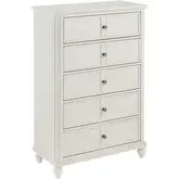 Nori Louvered Chest in Antique White Wood