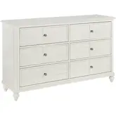 Nori Louvered Dresser in Antique White Wood