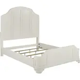 Nori Queen Louvered Bed in Antique White Wood