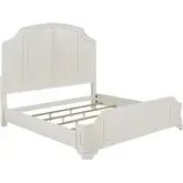 Nori King Louvered Bed in Antique White Wood