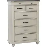 Ellington Chest in Antique White & Brown Wood