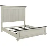 Ellington King Bed in Antique White & Brown Wood