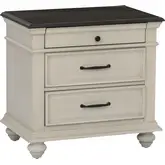 Ellington Nightstand in Antique White & Brown Wood