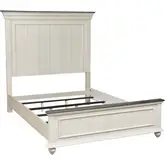 Ellington Queen Bed in Antique White & Brown Wood