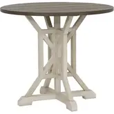 Belsey 42" Round Counter Dining Table in Cream & Brown Wood