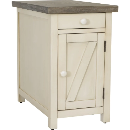 Belsey Side Table in Cream & Brown Wood
