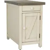 Belsey Side Table in Cream & Brown Wood