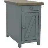 Belsey Side Table in Blue & Brown Wood