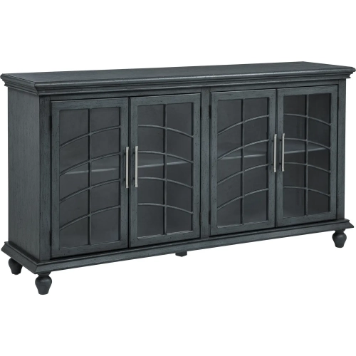 Klace 72" 4 Door Storage Credenza in Slate Blue Wood