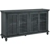 Klace 72" 4 Door Storage Credenza in Slate Blue Wood