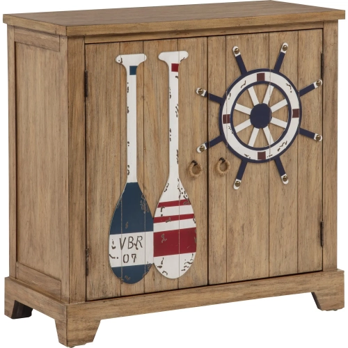 Delmar 32" 2 Door Accent Cabinet in Brown & Multicolor Wood