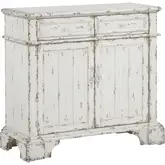 Adelaide 38" 2 Door 2 Drawer Cabinet in Distressed Antique White Wood