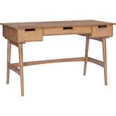 Ryker Desk in Natural Finish Wood & Rattan