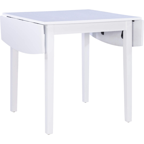 Torino 30" Square Drop Leaf Dining Table in White Finish Wood