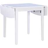 Torino 30" Square Drop Leaf Dining Table in White Finish Wood