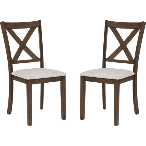 Warren X Back Dining Chair in Brown (Set of 2)