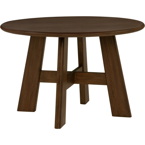 Curran 46" Round Wood Dining Table in Brown