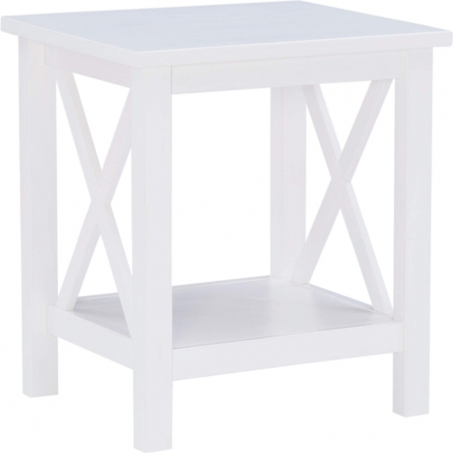 Davis End Table in Antique White Finish Wood