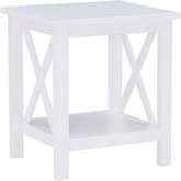 Davis End Table in Antique White Finish Wood