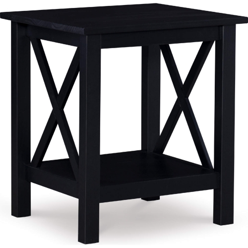Davis End Table in Black Finish Wood