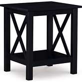 Davis End Table in Black Finish Wood