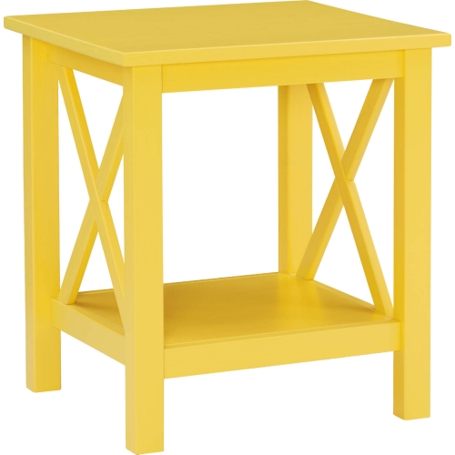 Davis End Table in Yellow Finish Wood