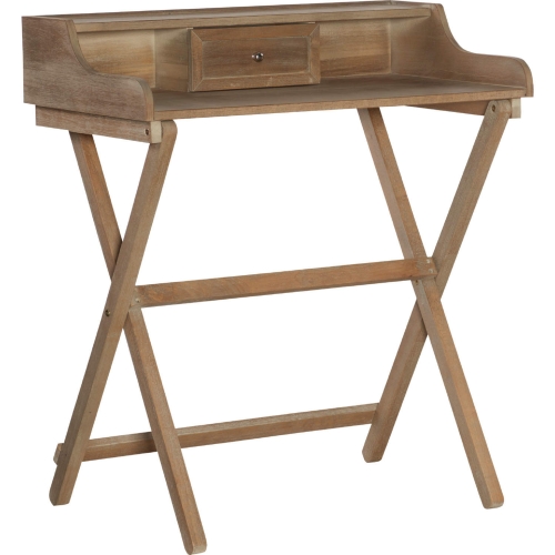 Coy Folding Desk in Rustic Brown Finish Wood