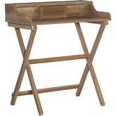 Coy Folding Desk in Rustic Brown Finish Wood