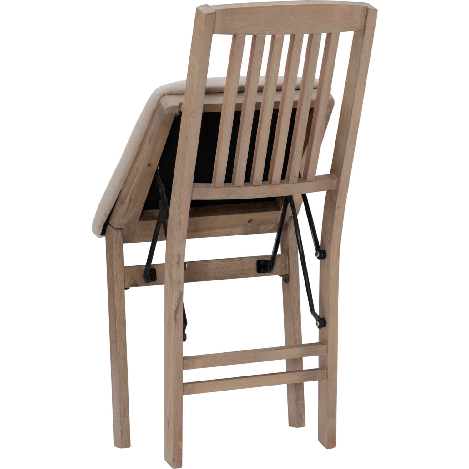 Linon FD32GWASH02ASU Triena Slatted Folding Dining Chair in Grey