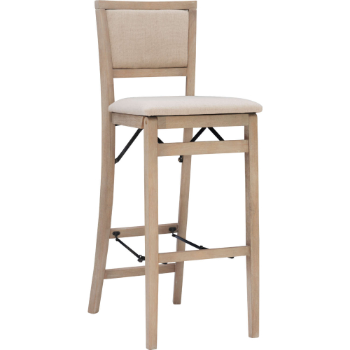 Keira Folding Bar Stool in Grey Wash & Cream Fabric