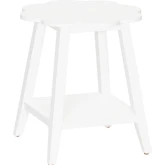 Natalia Flower Side Table in White Wood
