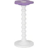 Carice Flower Tall Side Table in White & Purple