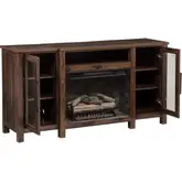 Darcel Electric Fireplace in Walnut Brown Finish Wood