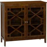 Fetti 38" Cabinet in Brown & Tempered Glass
