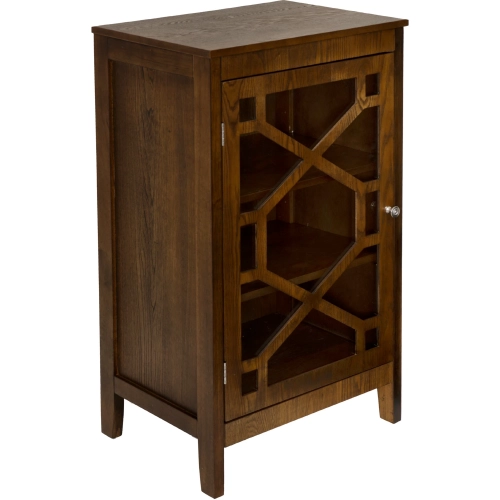 Fetti 20" Cabinet in Brown & Tempered Glass