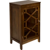 Fetti 20" Cabinet in Brown & Tempered Glass