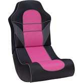 Jasper Game Rocking Chair in Black Leatherette & Pink Mesh