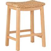 Haysom Counter Stool in Wood & Hyacinth