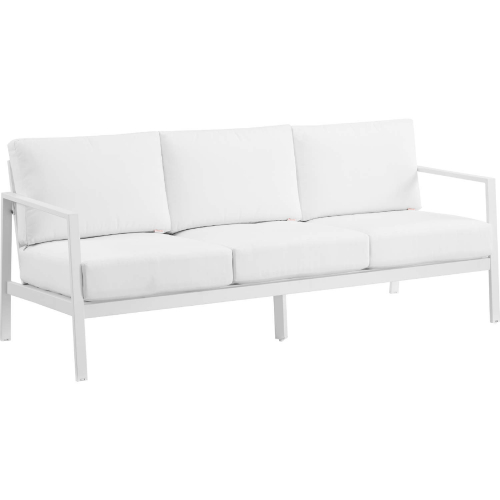 Holland Outdoor Sofa in White Aluminum & White Fabric