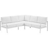 Holland Outdoor Sectional Sofa in White Aluminum & White Fabric