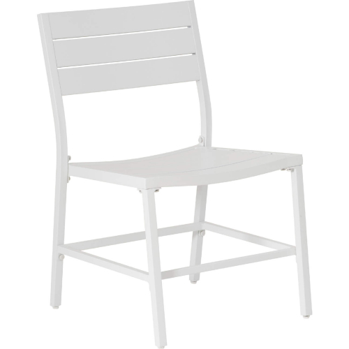 Holland Outdoor Dining Chair in White Aluminum (Set of 2)