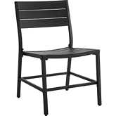 Holland Outdoor Dining Chair in Black Aluminum (Set of 2)