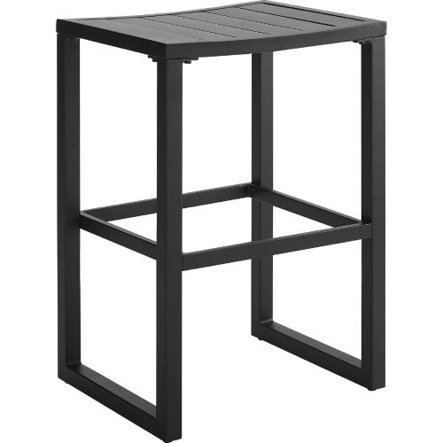 Holland Outdoor Bar Stool in Black Aluminum (Set of 2)