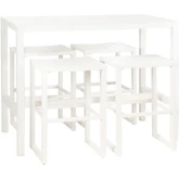 Holland Outdoor 5 Piece Tavern Set in White Aluminum