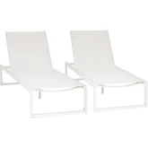 Holland Outdoor Chaise Lounge White Aluminum (Set of 2)