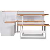 Ardmore Corner Dining Nook Set in White & Wood