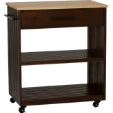 Alix Kitchen Cart in Walnut Brown & Natural Finish